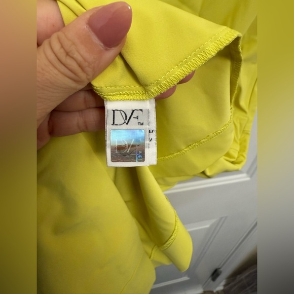 Diane von Furstenberg Faux Wrap Dress Green Size 0 Designer Quiet Luxury - Picture 4 of 8